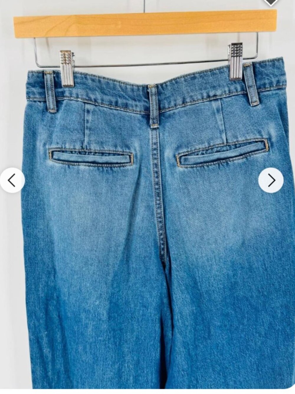 Zara Wide Leg Pleated Jeans - Picture 5 of 6